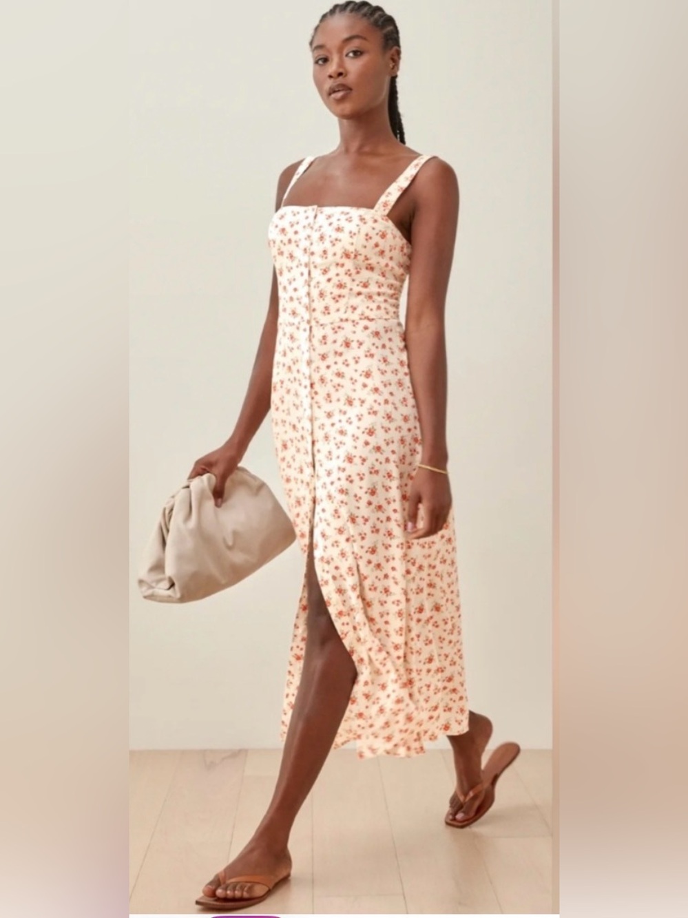 Reformation Virgil Dress in Collette Floral Midi Ecovero size 12